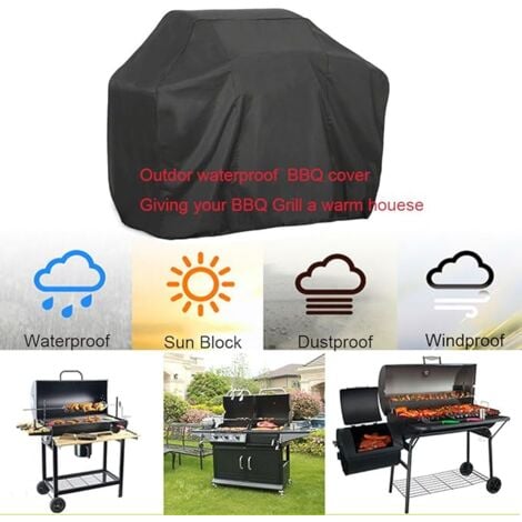 Copertura per barbecue 145x61x117cm Copri Barbecue Da Esterno 210D Oxford nero impermeabile, copertura del braciere resistente ai raggi UV, resistente agli strappi