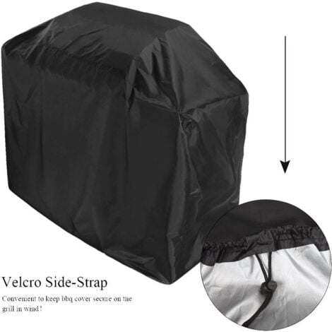 Copertura per barbecue 145x61x117cm Copri Barbecue Da Esterno 210D Oxford nero impermeabile, copertura del braciere resistente ai raggi UV, resistente agli strappi