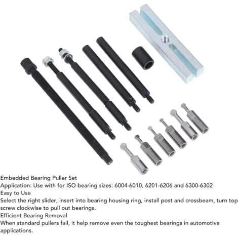 Kit di rimozione cuscinetti piccoli da 13 pezzi Strumento di rimozione speciale a inserimento Strumento di rimozione cuscinetti incorporato Strumento meccanico Estrattore cuscinetti