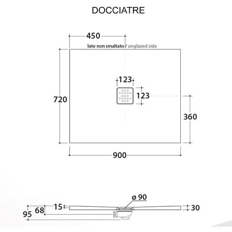 Ceramica Globo - piatto Docciatre 90X72 DT072