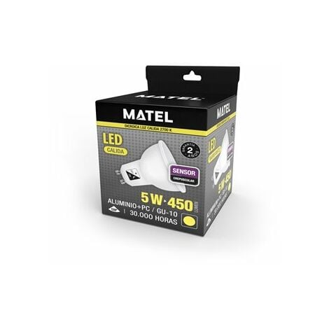 Matel sensore crepuscolare gu10 5w lampadina led calda