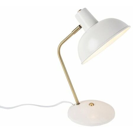 QAZQA Lampada da lavoro milou - Moderno - Acciaio - Bianco/Bronzo - Tondo Max. 1 x Watt