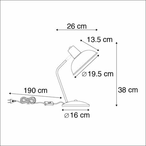 QAZQA Lampada da lavoro milou - Moderno - Acciaio - Bianco/Bronzo - Tondo Max. 1 x Watt