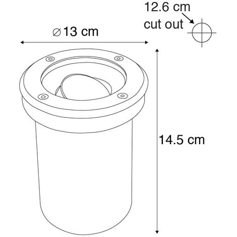 QAZQA + Faretto da incasso da terra delux - Moderno - Vetro,Plastico,Acciaio inossidabile - Acciaio - Tondo Max. 5 x Watt