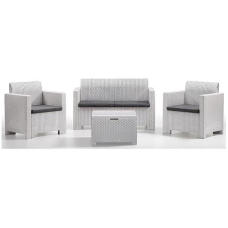 Bica 9067.3 Set Nebraska Salottino 4 Posti, Bianco, 119 x 74 x 57 cm