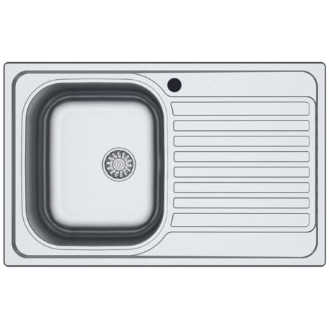 Lavello cucina vasca acciaio inox da incasso gocciolatoio dx 50x79 cm