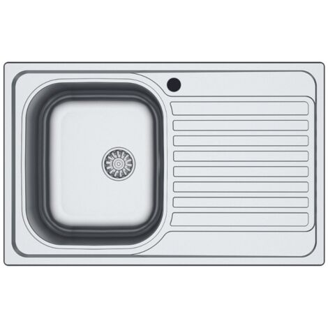 Lavello cucina vasca acciaio inox da incasso gocciolatoio dx 50x79 cm