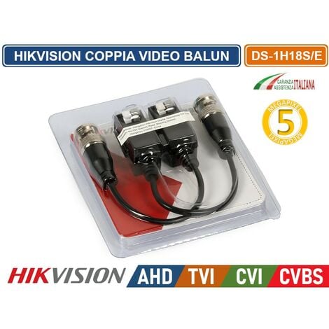 HIKVISION COPPIA VIDEO BALUN 5MP MEGAPIXEL 4IN1 HD-CVI HD-TVI AHD CVBS 300 METRI