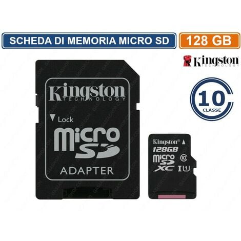 SCHEDA DI MEMORIA KINGSTON MEMORY CARD MICRO SD UHS-I CLASSE 10 80MB/s 128GB