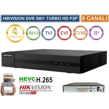 HIKVISION HWD-6108MH-G2 DVR 5IN1 AHD CVI TVI CVBS IP 8 CANALI UTC 4 MP TURBO HD - Capacità Hard Disk: Nessun Hard Disk