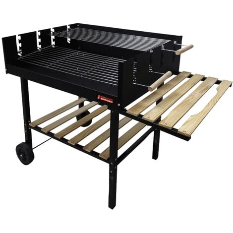 barbecue a carbonella sandrigarden "vigor circe" con ruote 123x59x86 cm