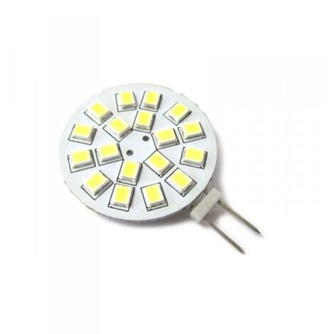 Lampadina LED G4 Bispina 10V-30V DC AC 3W 12V e 24V Bianco Caldo 3000K 18 SMD 2835