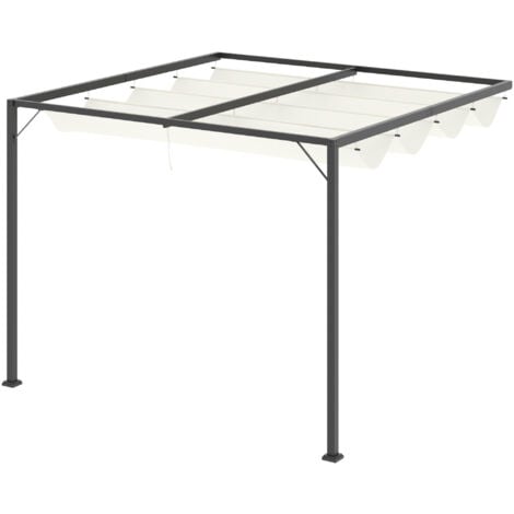 Outsunny Gazebo Pergola da Giardino in Metallo con Tetto Scorrevole 3m