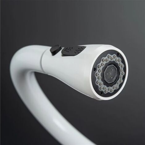 Onyzpily Rubinetto Lavello Cucina Bianco con rotazione a 360° Doccetta 2 Modalità Dell'acqua Estraibile Disponibile
caldo e freddo Miscelatore Rubinetto da cucina