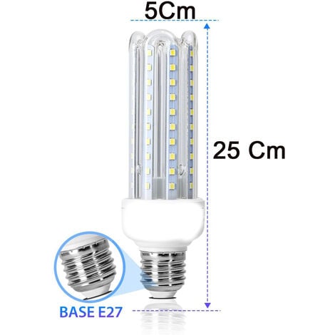 Lampadina LED E27 30W Luce Bianca Fredda 6500K 3300 Lumen Angolo a Fascio 200