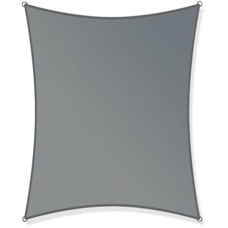 Toboli Vela ombreggiante 3x4m, rettangolare, grigio, traspirante, Parasole per giardino terrazzo