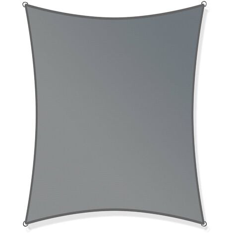 Toboli Vela ombreggiante 3x4m, rettangolare, grigio, traspirante, Parasole per giardino terrazzo