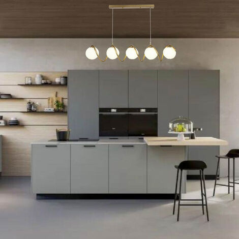 Lampadario a sospensione da soffitto twister con 5 sfere in vetro lampada decorativa bronzo per soggiorno cucina attacco g9