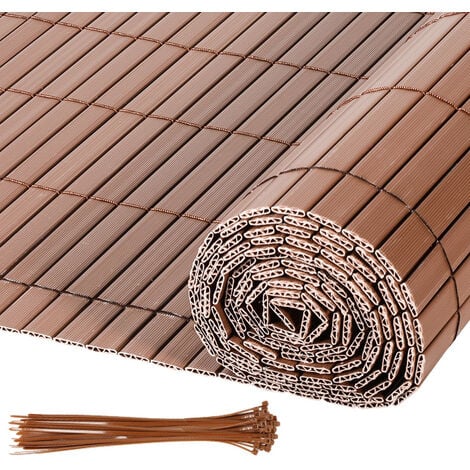 Hengda Schermo privacy in PVC. recinzione privacy in PVC Protezione della visibilità Resistente ai raggi UV e alle intemperie.Marrone 140x400cm