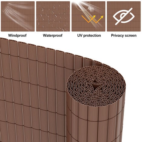 Hengda Schermo privacy in PVC. recinzione privacy in PVC Protezione della visibilità Resistente ai raggi UV e alle intemperie.Marrone 140x400cm