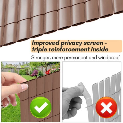 Hengda Schermo privacy in PVC. recinzione privacy in PVC Protezione della visibilità Resistente ai raggi UV e alle intemperie.Marrone 140x400cm