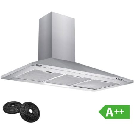 CIARRA A++ Cappa Aspirante 90cm 370 m3/h 3 Velocità  Evacuazione o Riciclaggio Acciaio Inox-201SS90