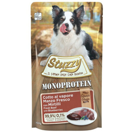 Stuzzy Monoproteico Grain&Gluten Free per Cane da 150g  Manzo e Mirtilli