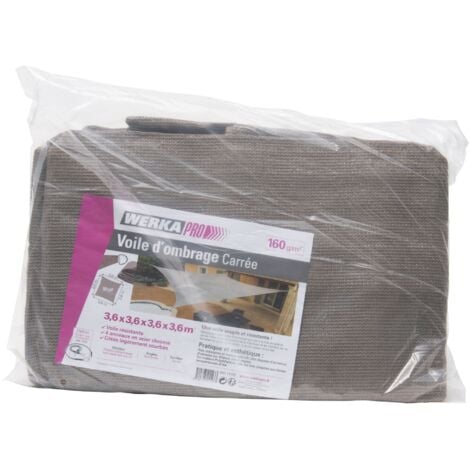 Telo ombreggiante taupe WERKA PRO3,6 x 3,6 m