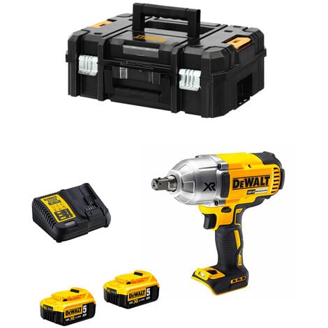 Boulonneuse à chocs Brushless 18V DEWALT 950Nm + 2 batteries Li-Ion 5Ah + chargeur + coffret Tstak - DCF899P2