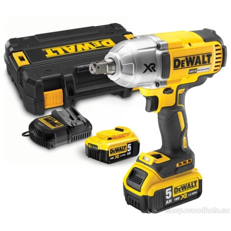 Boulonneuse à chocs Brushless 18V DEWALT 950Nm + 2 batteries Li-Ion 5Ah + chargeur + coffret Tstak - DCF899P2