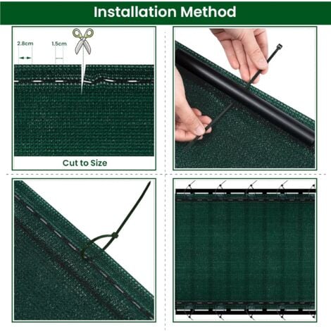 WOLTU Rete Ombreggiante Privacy Frangivista Telo Verde per Giardino Terrazzo, con Occhielli e Fascette, in HDPE 180g/m²,Verde  1.5x10 m