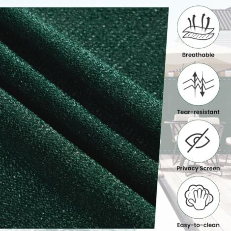 WOLTU Rete Ombreggiante Privacy Frangivista Telo Verde per Giardino Terrazzo, con Occhielli e Fascette, in HDPE 180g/m²,Verde  1.5x10 m