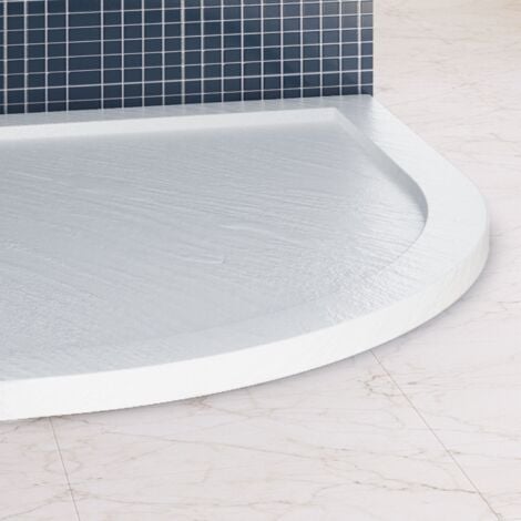 Piatto doccia bordato effetto pietra bianco in acrilico mod. Flower 80x80x4 cm semicircolare