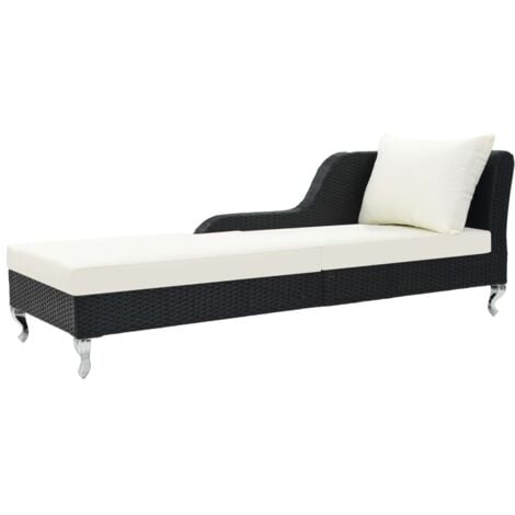 Furniture Limited - Lettino Prendisole con Cuscino in Polyrattan