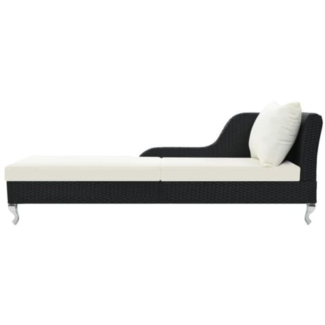 Furniture Limited - Lettino Prendisole con Cuscino in Polyrattan