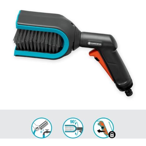 GARDENA Spazzola per tende veneziane Cleansystem, ideale per pulire i listelli, collegabile al tubo da giardino, testa ruotabile di 90° (18850-20)