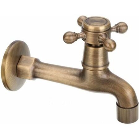 Rubinetto per acqua fredda a parete vintage per lavandino del bagno, rubinetti in ottone per vasca da bagno, per piscina per spazzoloni da giardino