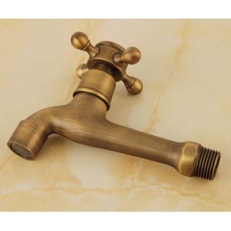 Rubinetto per acqua fredda a parete vintage per lavandino del bagno, rubinetti in ottone per vasca da bagno, per piscina per spazzoloni da giardino