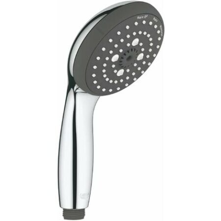 Grohe Vitalio Start 100 Manopola Doccia, 3 Getti, Tecnologia Water Saving, Sistema Di Montaggio Universale, 26031000, Grigio Cromo, 10 Cm