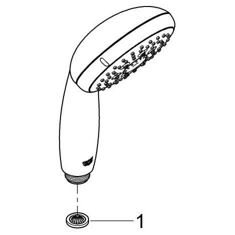 Grohe Vitalio Start 100 Manopola Doccia, 3 Getti, Tecnologia Water Saving, Sistema Di Montaggio Universale, 26031000, Grigio Cromo, 10 Cm
