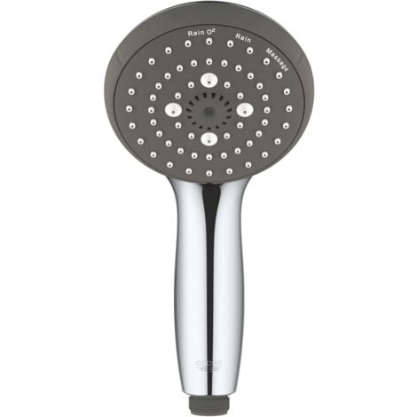 Grohe Vitalio Start 100 Manopola Doccia, 3 Getti, Tecnologia Water Saving, Sistema Di Montaggio Universale, 26031000, Grigio Cromo, 10 Cm