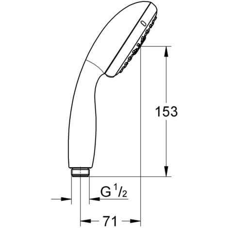 Grohe Vitalio Start 100 Manopola Doccia, 3 Getti, Tecnologia Water Saving, Sistema Di Montaggio Universale, 26031000, Grigio Cromo, 10 Cm