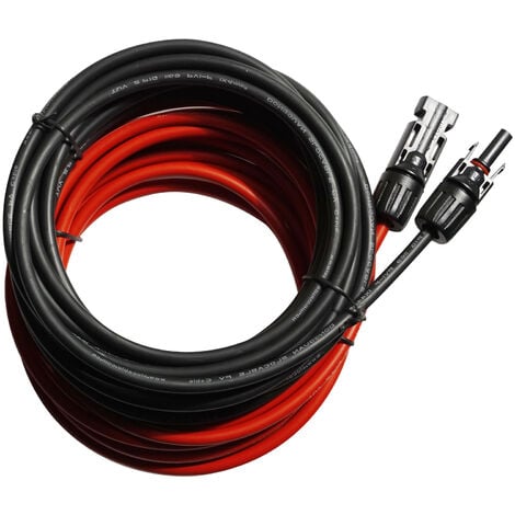ECO-WORTHY 1 paio di cavi solari da 5 m Cavo di prolunga da 4 mm² per moduli solari pannello solare