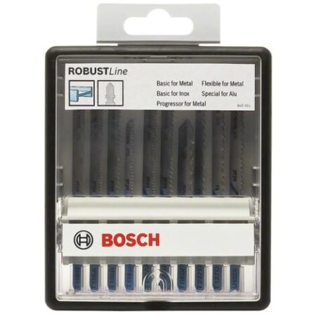 Bosch Home and Garden 2607010541 Robust Line Set 10 Lame Seghetto, Metallo, Argento