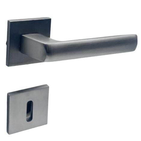 Poignées de porte sur rosace canon de fusil / anthracite carré - Modèle Fabrizia