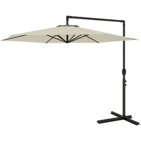 Outsunny Ombrellone Decentrato da Giardino 3x2.5 m Apertura a Manovella Beige