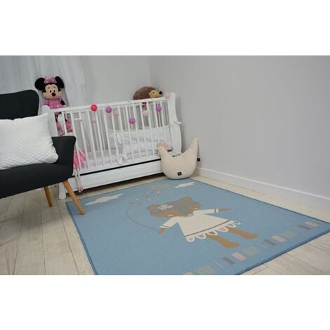 TAPPETO per bambini LOKO Toppolino blu antiscivolo blue 160x220 cm