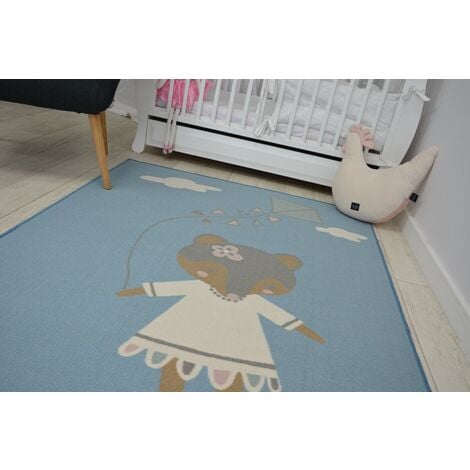 TAPPETO per bambini LOKO Toppolino blu antiscivolo blue 160x220 cm