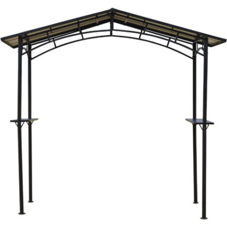 Outsunny Gazebo da Giardino per Barbecue BBQ con Tetto in PC e Mensole