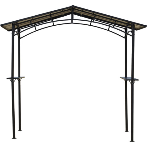 Outsunny Gazebo da Giardino per Barbecue BBQ con Tetto in PC e Mensole